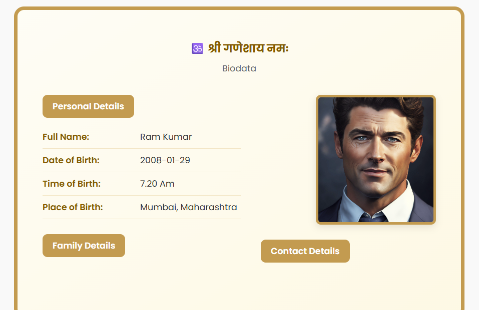 Elegant Biodata Template